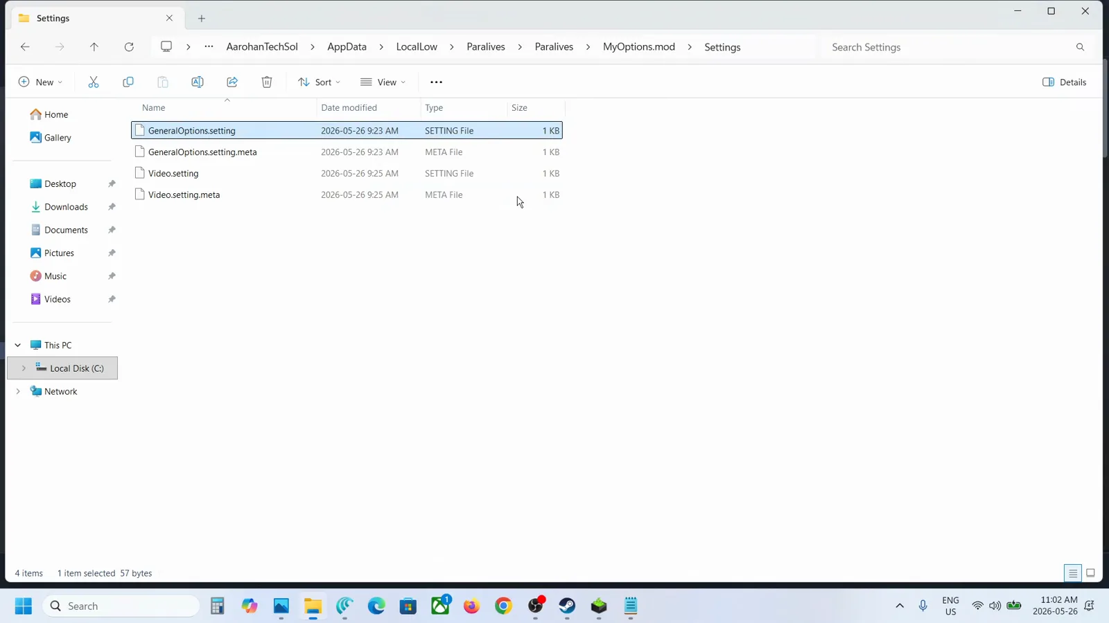 Steam-Kontextmenü bei Paralives mit Manage → Browse local files hervorgehoben.