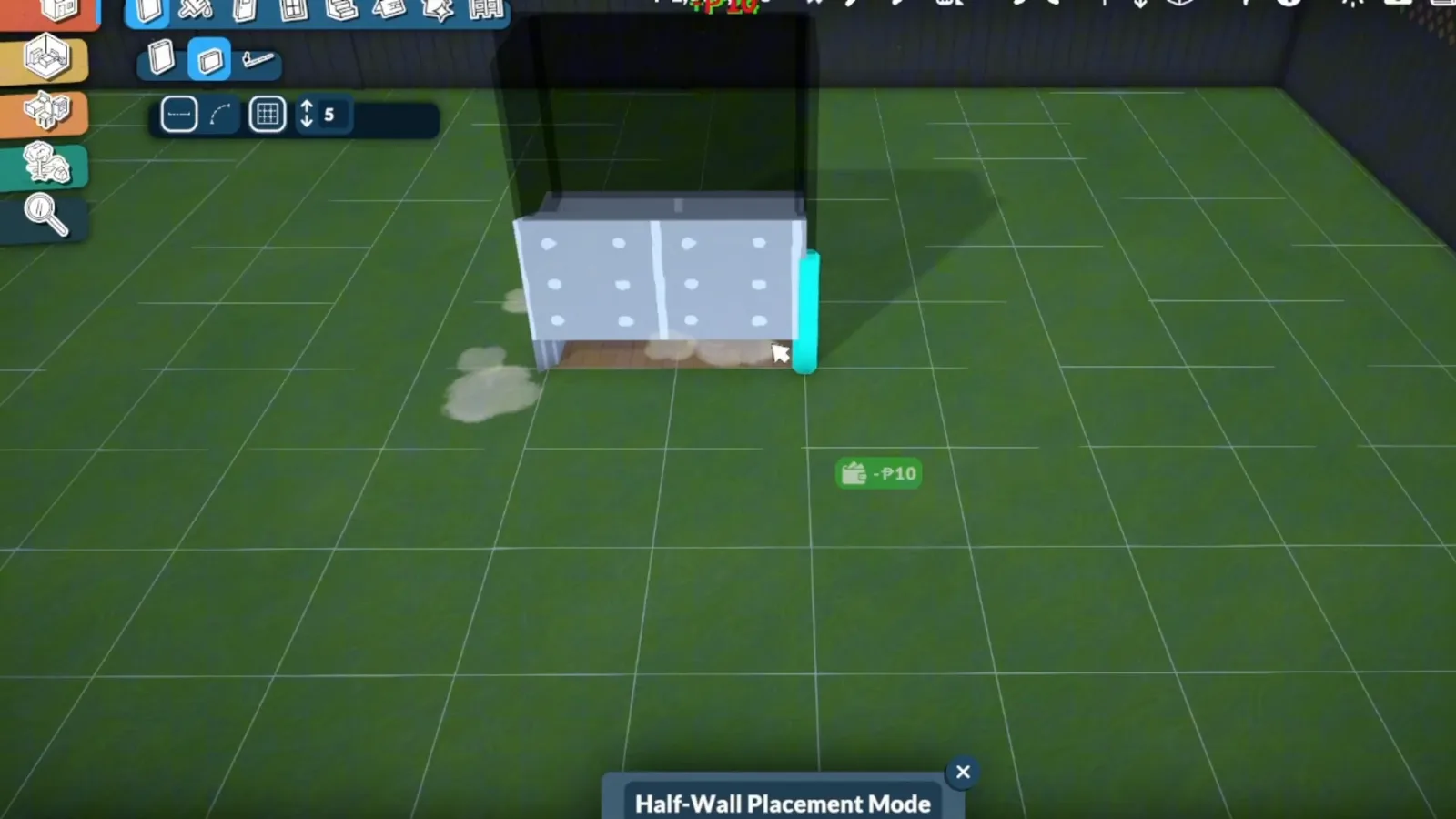 Lowering a Paralives half wall to its minimum height so the enclosed rectangle reads as a kitchen island base Lowering a Paralives half wall to its minimum height so the enclosed rectangle reads as a kitchen island base