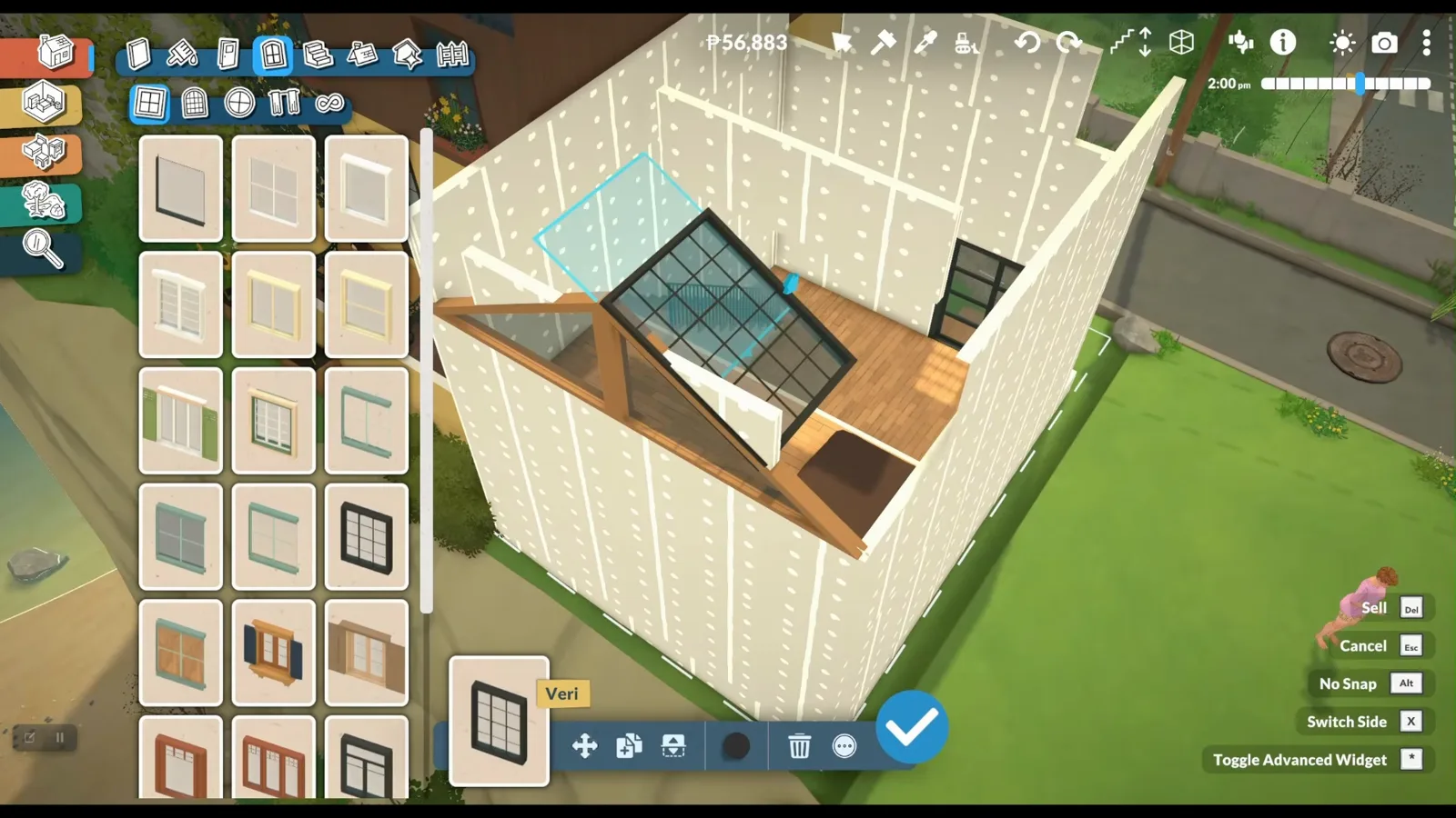 Shelling the slope around a Paralives skylight with wood-look roof decoration panels instead of the regular roof tool Shelling the slope around a Paralives skylight with wood-look roof decoration panels instead of the regular roof tool