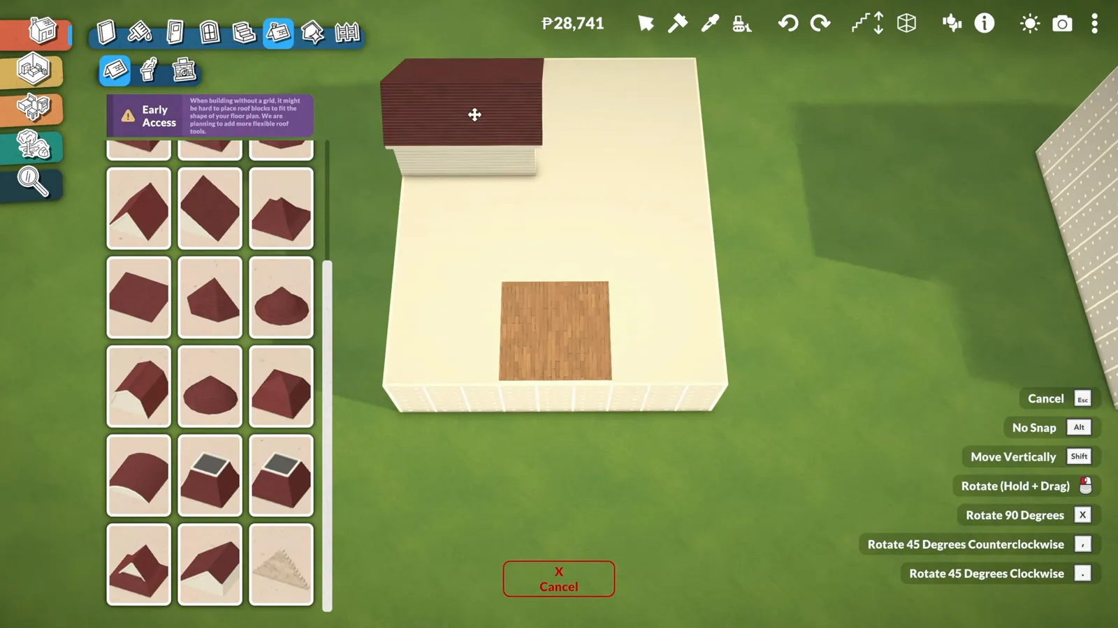 Marking a 3x3 square with the wall separator tool on a Paralives room floor to plan where the skylight hole will be cut Marking a 3x3 square with the wall separator tool on a Paralives room floor to plan where the skylight hole will be cut