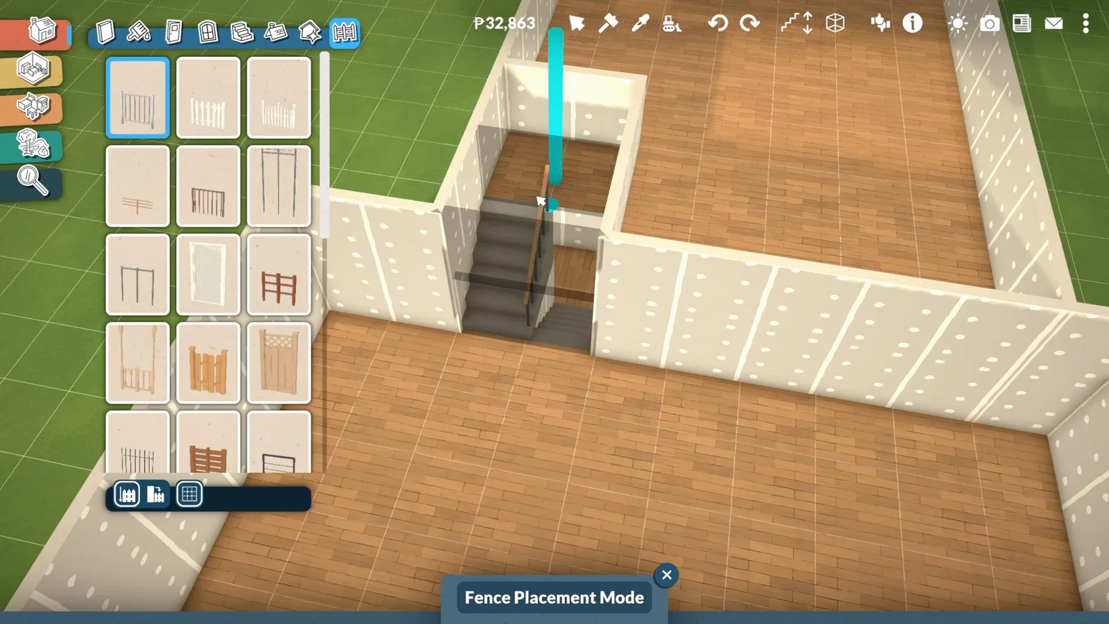 Duplicated Paralives staircase rotated to connect a middle split-level floor to the upper half-story landing