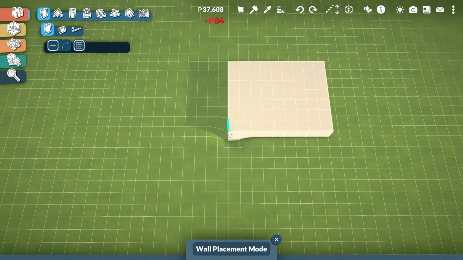 Flatten terrain mode in Paralives smoothing the lowered section of a lot back to a level footprint for split-level construction