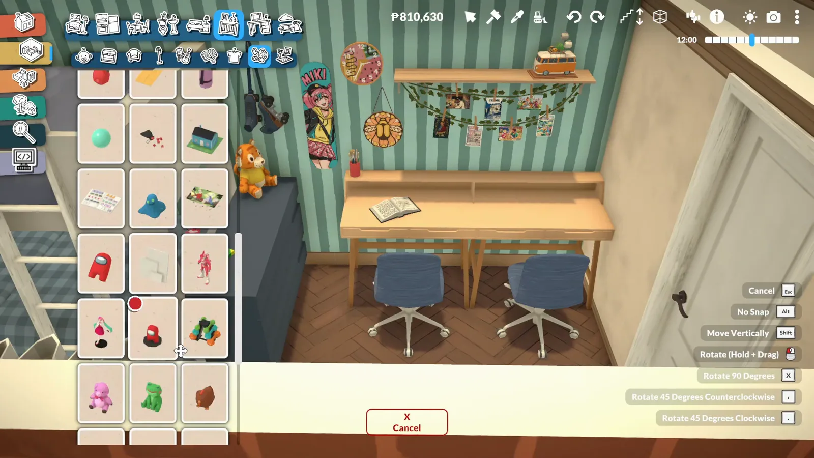 Lower bunk with a plaid blanket beside a desk for two, the ladder linking both levels of a Paralives bunk bed Lower bunk with a plaid blanket beside a desk for two, the ladder linking both levels of a Paralives bunk bed