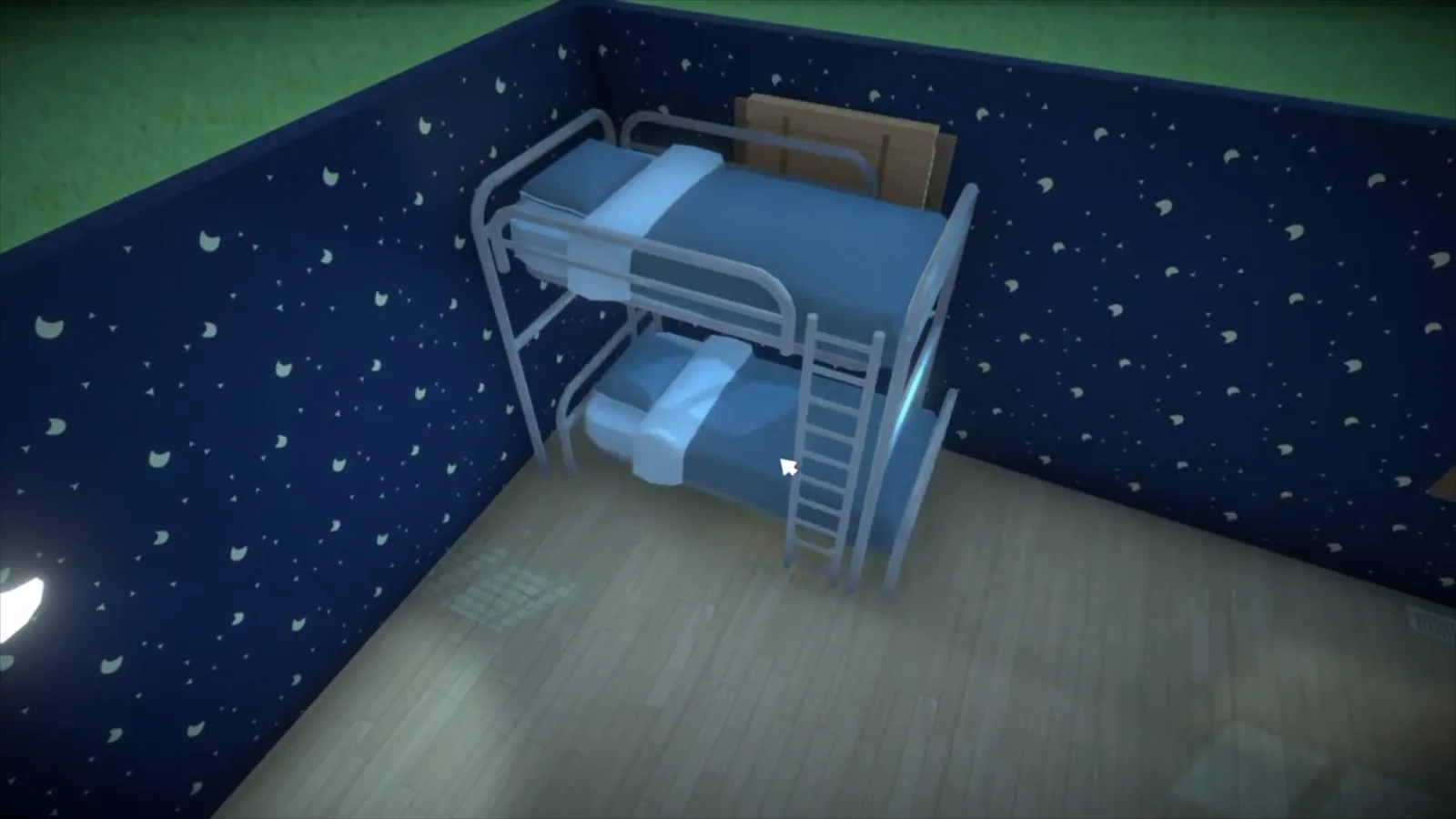 Two single Paralives beds standing side by side after a stacked bunk arrangement was pulled apart Two single Paralives beds standing side by side after a stacked bunk arrangement was pulled apart