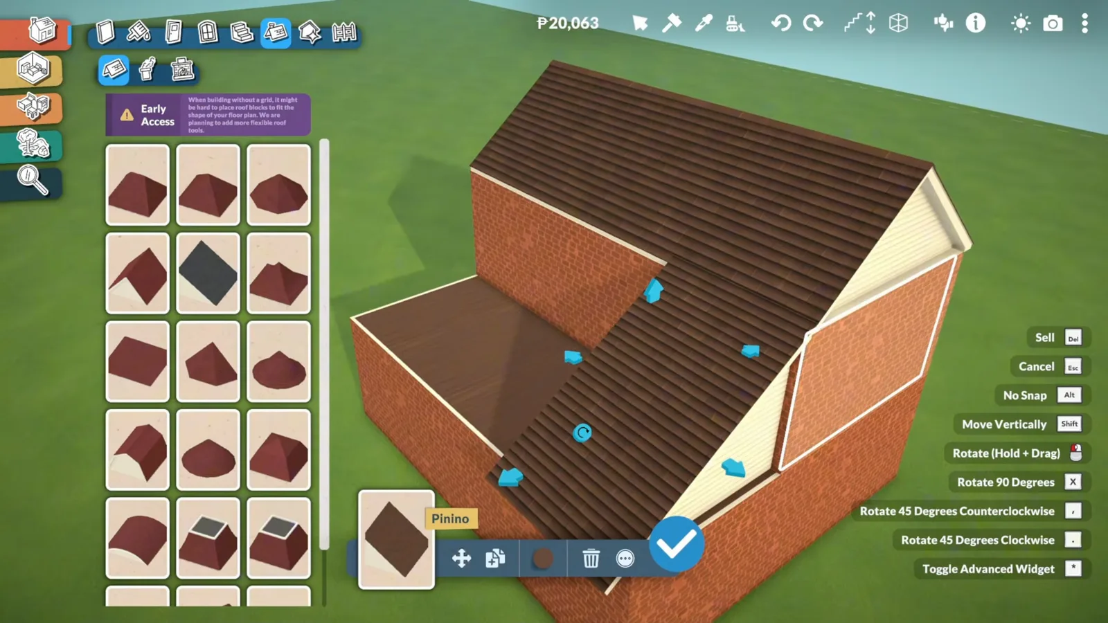 A second slanted roof piece being matched to the angle of a Paralives main roof, with the roof catalogue open and the two roof planes aligned A second slanted roof piece being matched to the angle of a Paralives main roof, with the roof catalogue open and the two roof planes aligned