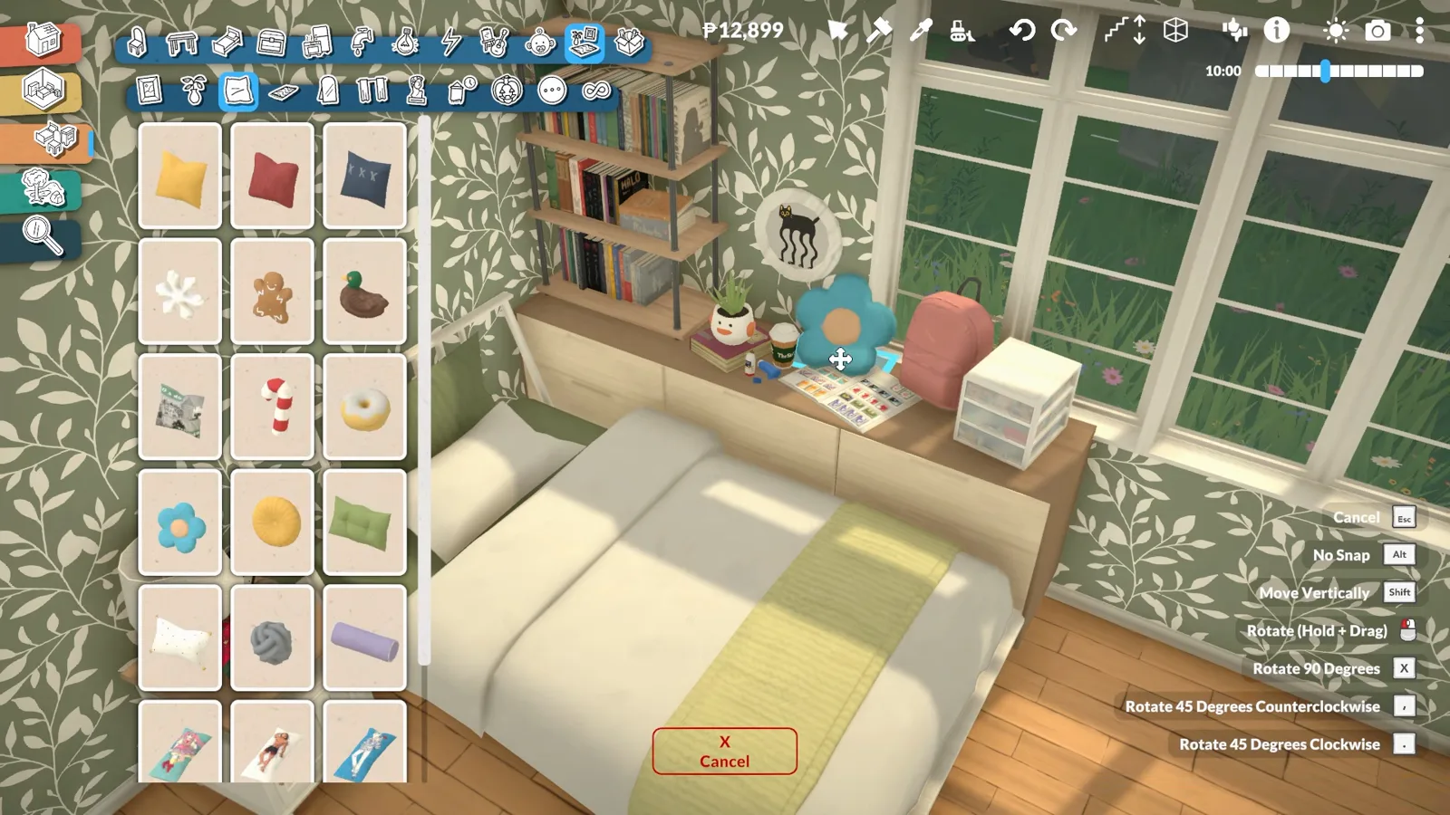 Bedroom desk with computer and dresser mirror in the corner of a Paralives coastal bedroom