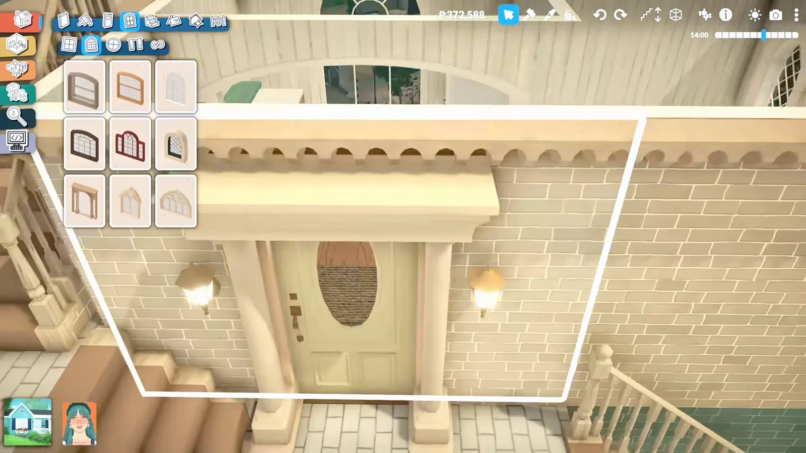 Paralives window catalogue open over a cafe entrance with an oval-window door and two wall lanterns under a dentil cornice Paralives window catalogue open over a cafe entrance with an oval-window door and two wall lanterns under a dentil cornice