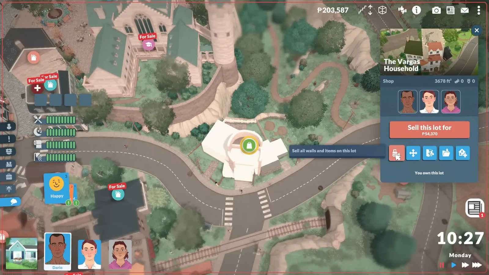Paralives map tooltip reading Sell all walls and items on this lot over the general store lot Paralives map tooltip reading Sell all walls and items on this lot over the general store lot