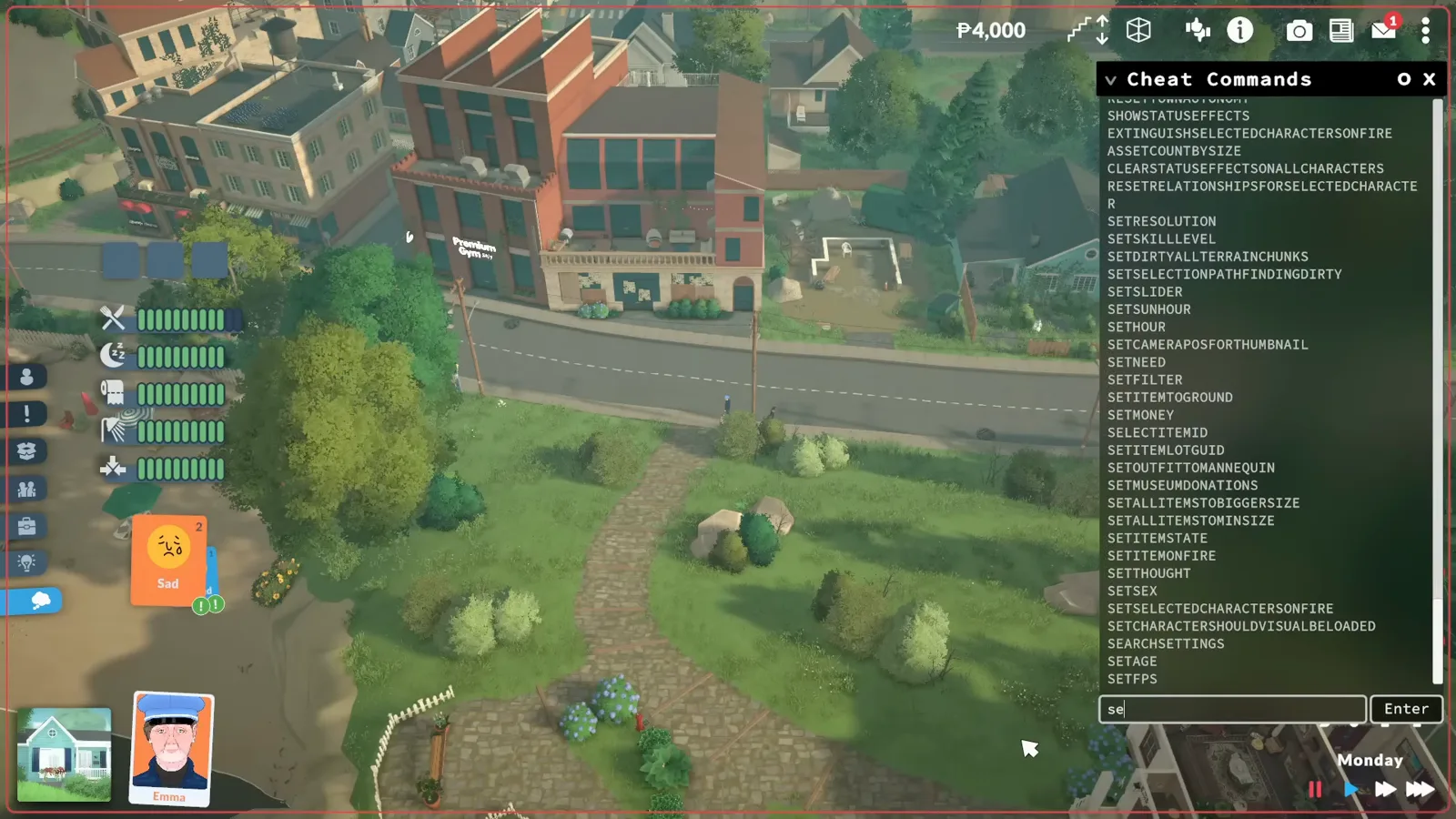 Paralives Cheat Commands console open in live mode listing toggle edit town and other commands Paralives Cheat Commands console open in live mode listing toggle edit town and other commands