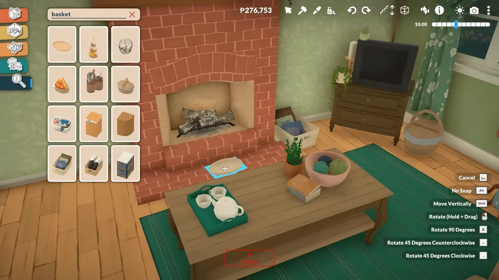 Red brick fireplace with a firebox hearth anchoring a Paralives cottage living room, found through the catalogue basket search Red brick fireplace with a firebox hearth anchoring a Paralives cottage living room, found through the catalogue basket search