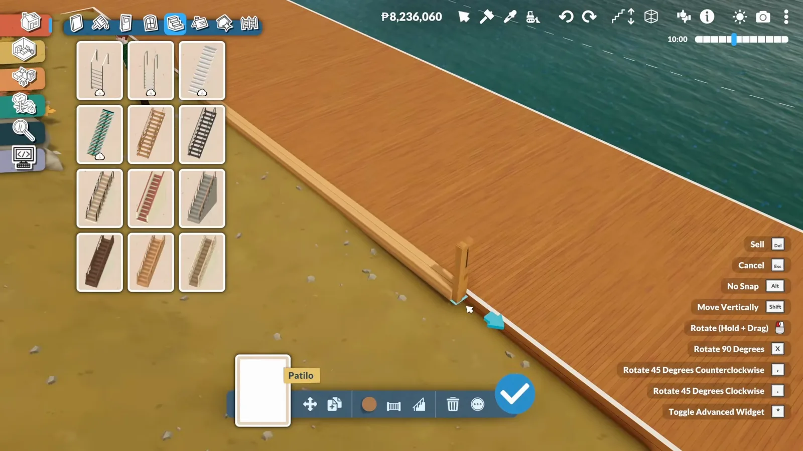 Testing that a Para can actually climb the stairs onto a Paralives dock before decorating the waterfront