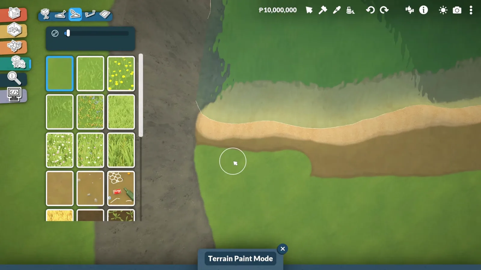 Dirt ring painted around an inland lake on a Paralives custom world terrain Dirt ring painted around an inland lake on a Paralives custom world terrain