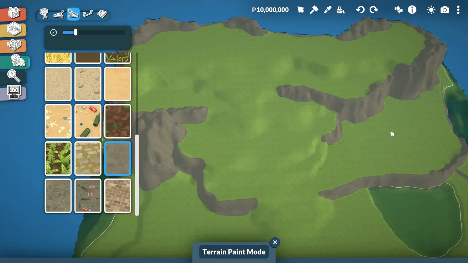 Painted Paralives island with sand beaches, dark rock faces and green building ground separated Painted Paralives island with sand beaches, dark rock faces and green building ground separated