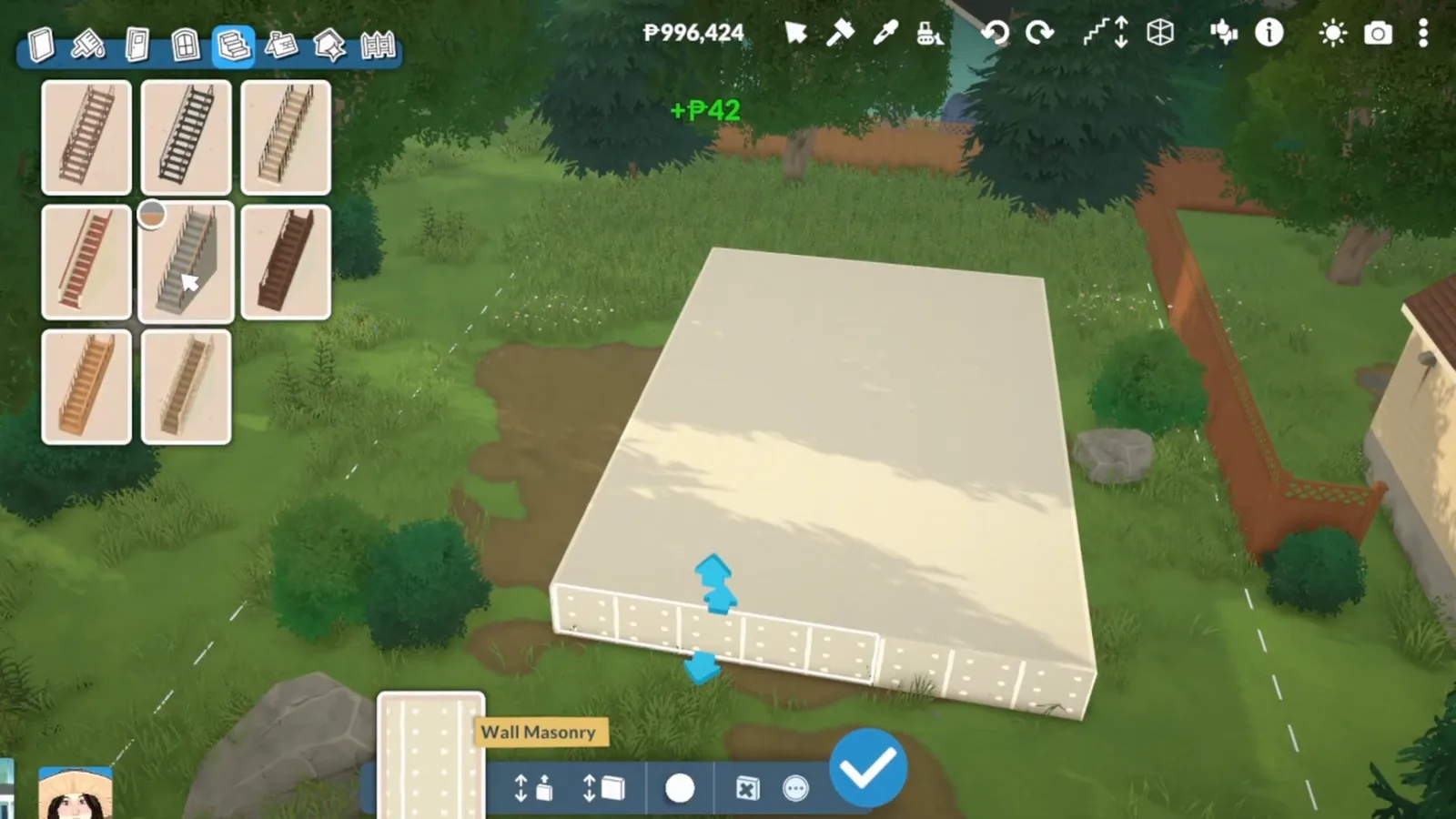 The Paralives Wall Masonry tool raising a plain cream platform on an empty lot, the boxy first shell of a dark academia build The Paralives Wall Masonry tool raising a plain cream platform on an empty lot, the boxy first shell of a dark academia build