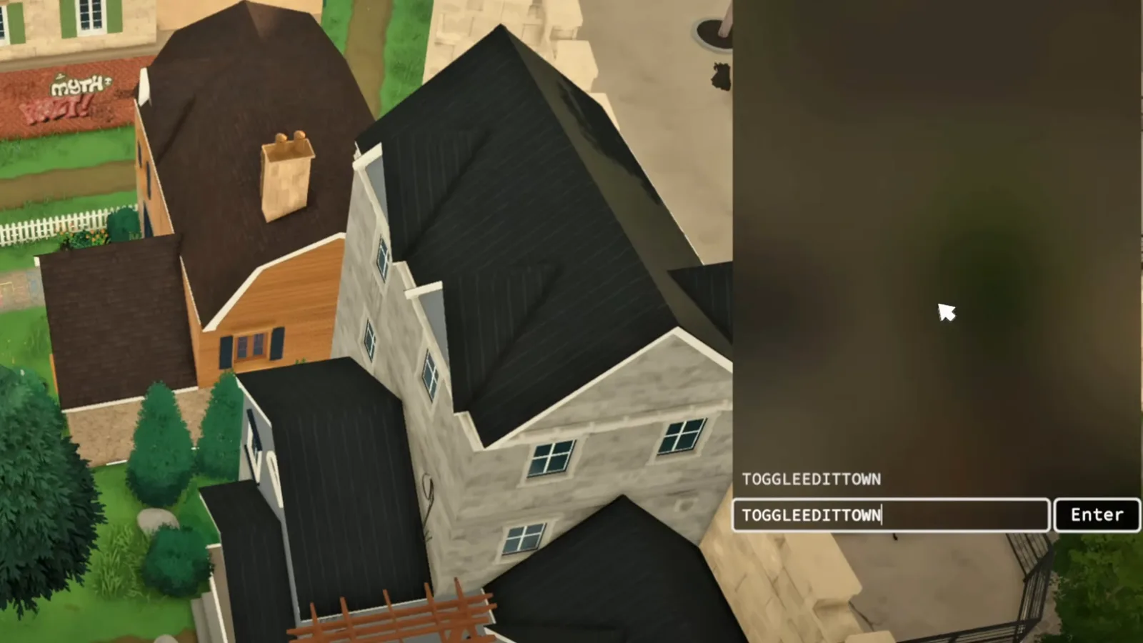 Paralives cheat console with TOGGLEEDITTOWN typed in, the vanilla command that unlocks editing public lots across the town Paralives cheat console with TOGGLEEDITTOWN typed in, the vanilla command that unlocks editing public lots across the town
