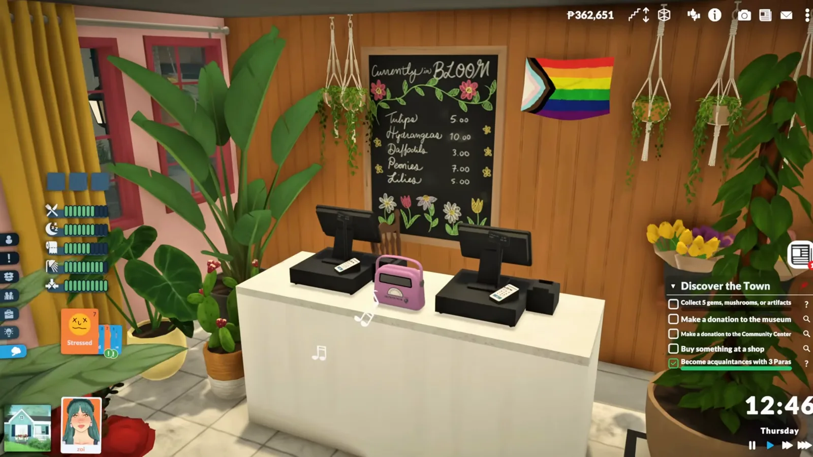 Paralives flower shop interior with hidden bouquets, a Currently in Bloom chalkboard sign and counter props the build catalogue never listed Paralives flower shop interior with hidden bouquets, a Currently in Bloom chalkboard sign and counter props the build catalogue never listed