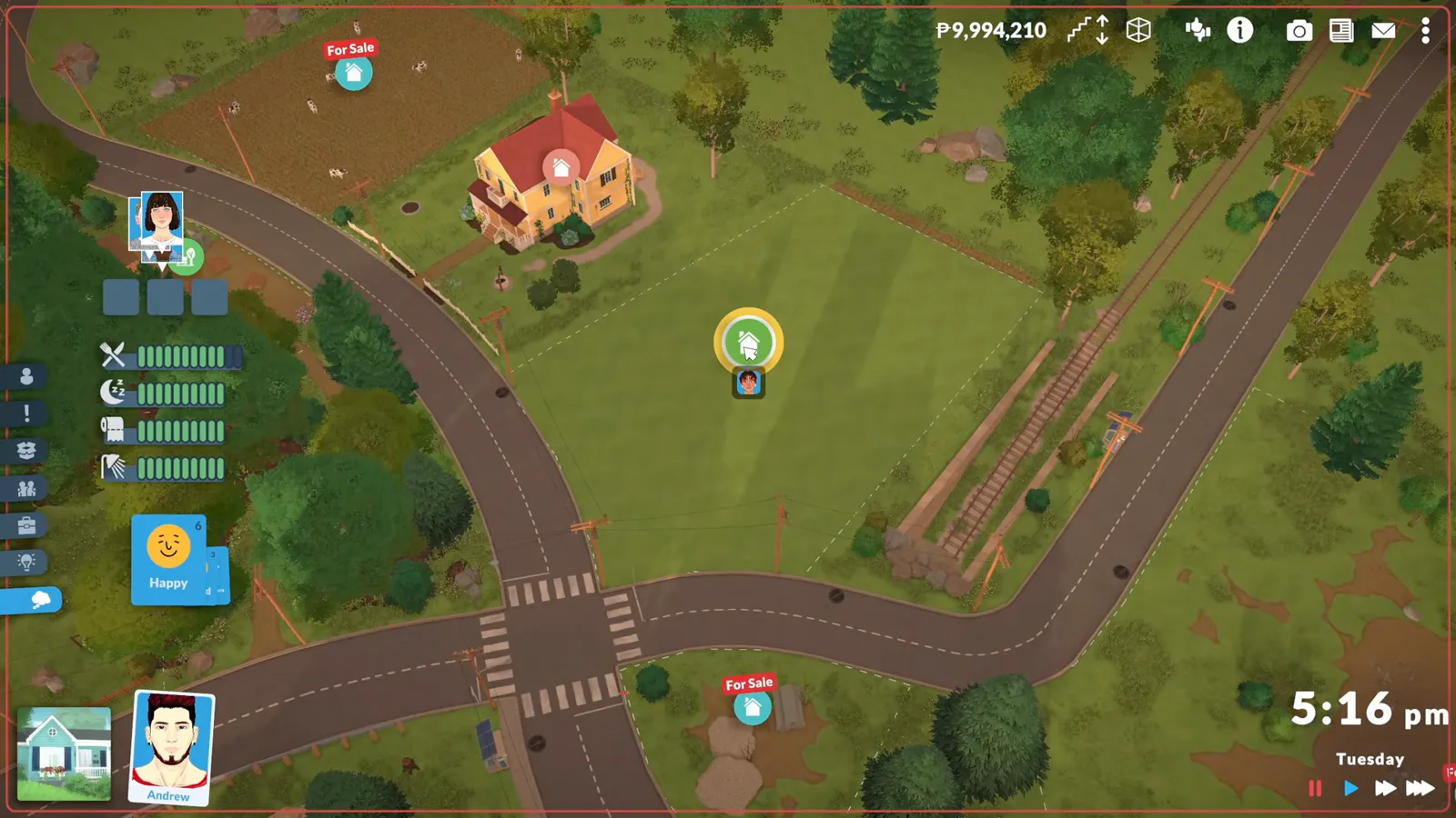 Zooming out across the Paralives world reveals the green place-a-lot icon that opens the Lot Library from the map Zooming out across the Paralives world reveals the green place-a-lot icon that opens the Lot Library from the map