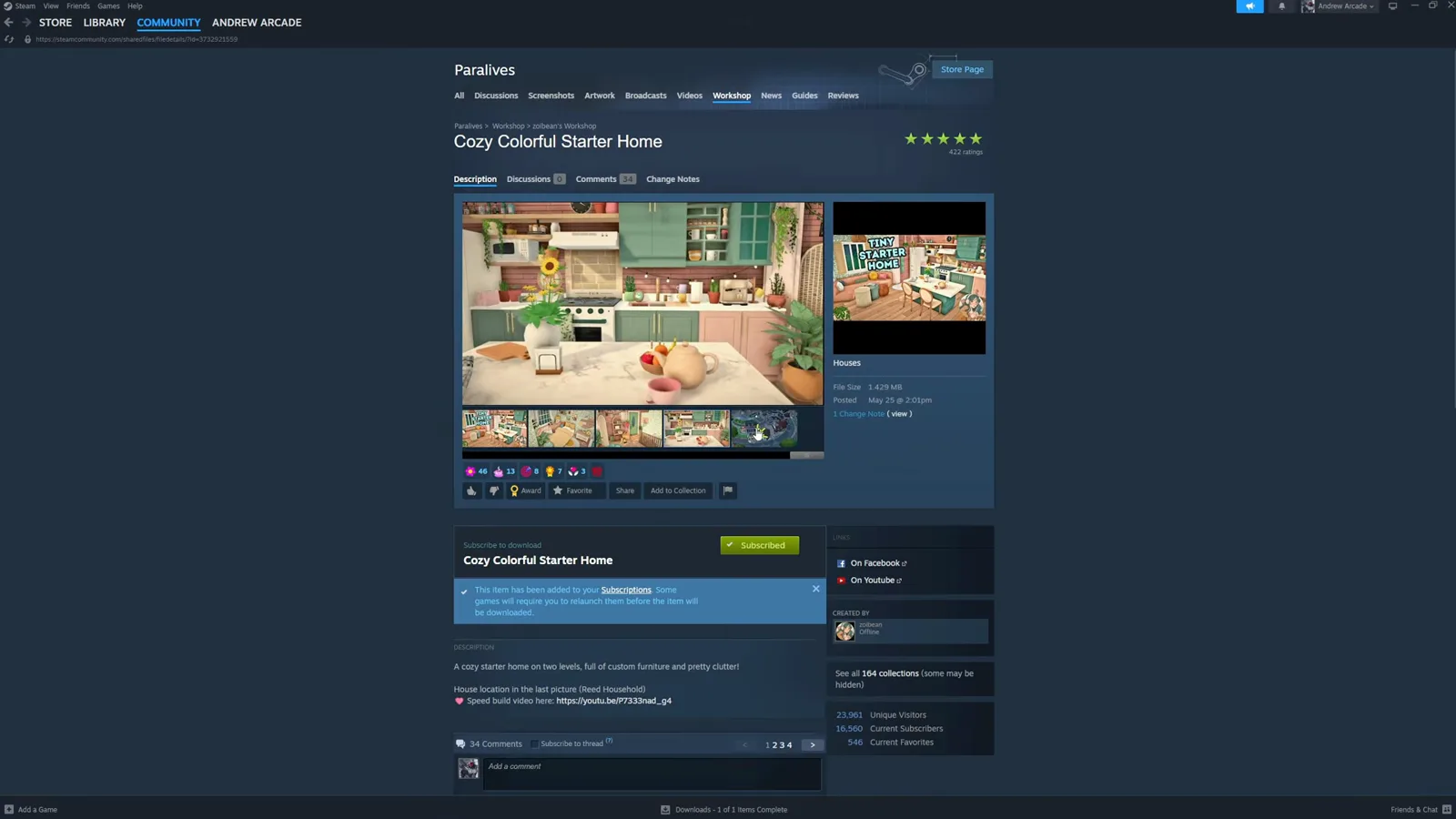 Clicking the green Subscribe button on a Paralives house's Steam Workshop page pulls the lot into the game automatically Clicking the green Subscribe button on a Paralives house's Steam Workshop page pulls the lot into the game automatically