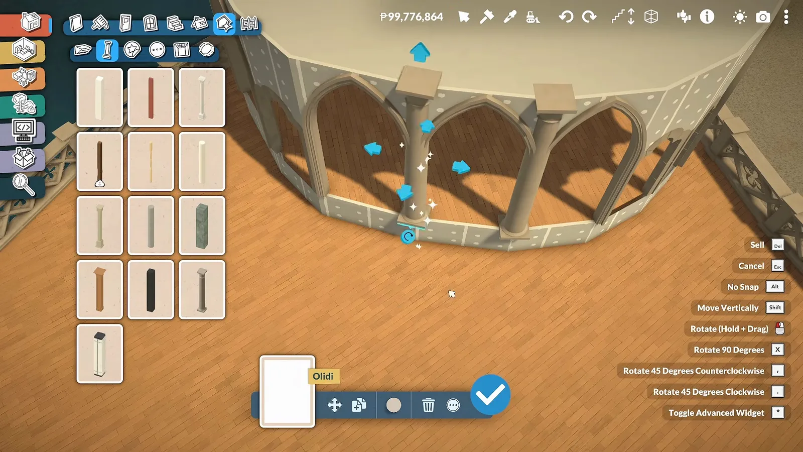 Columns and arches being placed around a circular gazebo platform in Paralives build mode Columns and arches being placed around a circular gazebo platform in Paralives build mode