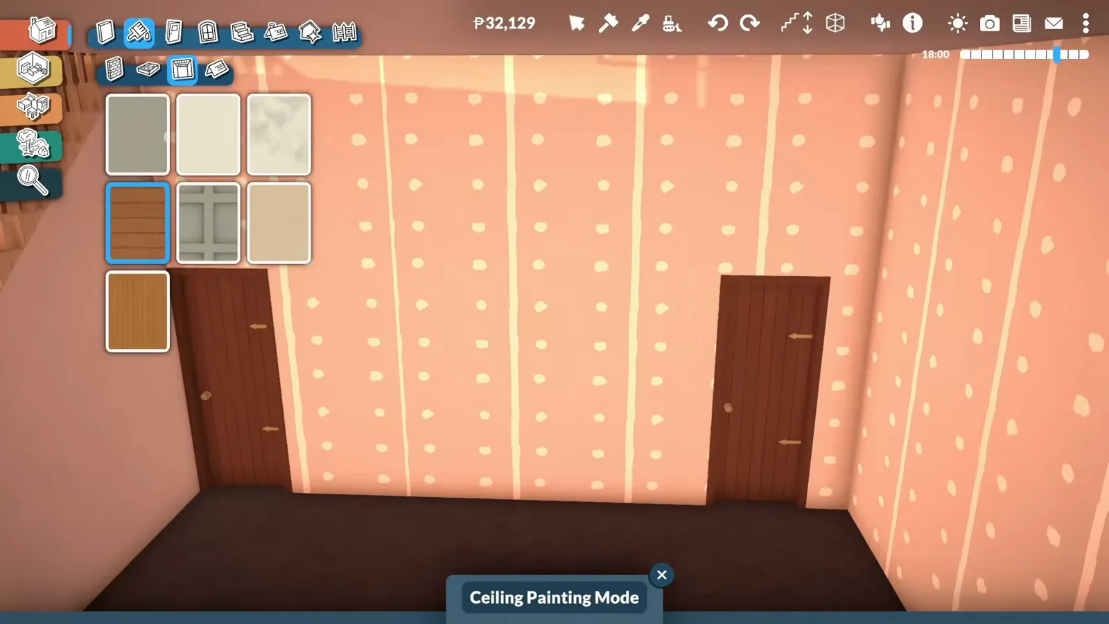 Paralives Ceiling Painting Mode tinting a deep coffered church ceiling in warm plaster with a wood trim swatch selected Paralives Ceiling Painting Mode tinting a deep coffered church ceiling in warm plaster with a wood trim swatch selected