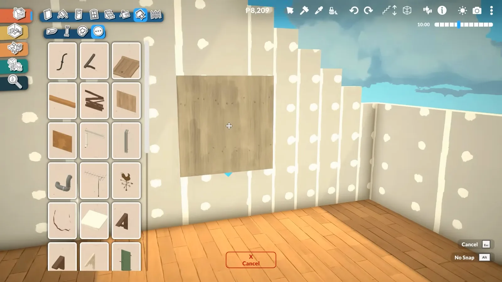 A Kikaki panel angled against stepped half walls with the Paralives gizmo forming a sloped attic ceiling A Kikaki panel angled against stepped half walls with the Paralives gizmo forming a sloped attic ceiling