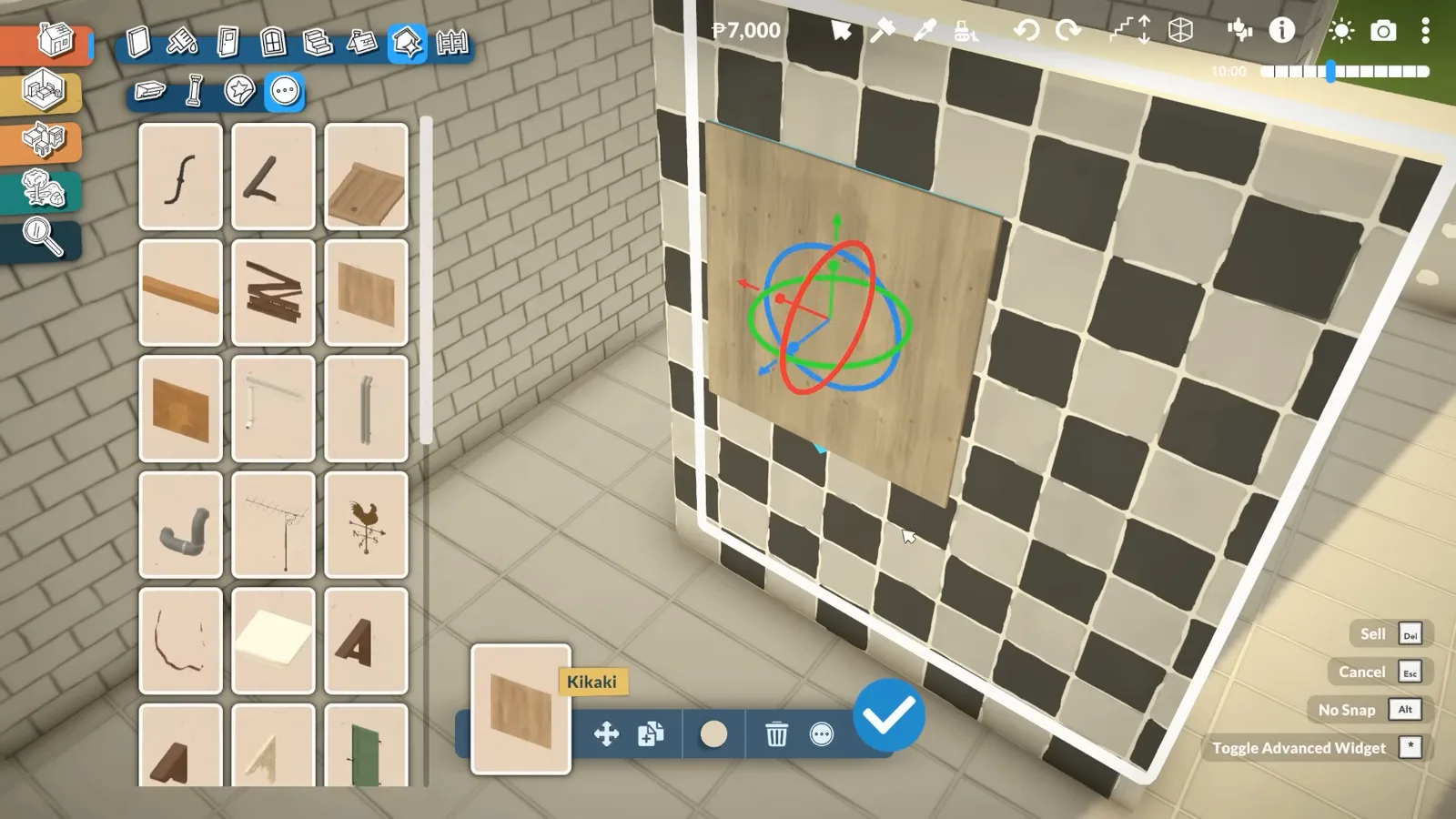 A Kikaki plywood panel pulled behind a shower window with the Paralives advanced move gizmo to line the recess A Kikaki plywood panel pulled behind a shower window with the Paralives advanced move gizmo to line the recess