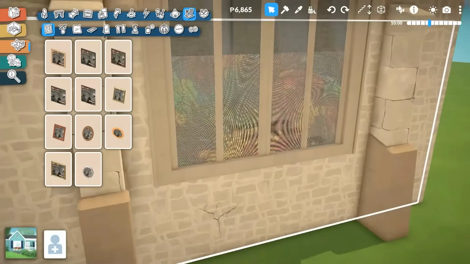 Stained glass built in Paralives from an imported transparent PNG sunk behind the glazing bars of a tall chapel window Stained glass built in Paralives from an imported transparent PNG sunk behind the glazing bars of a tall chapel window