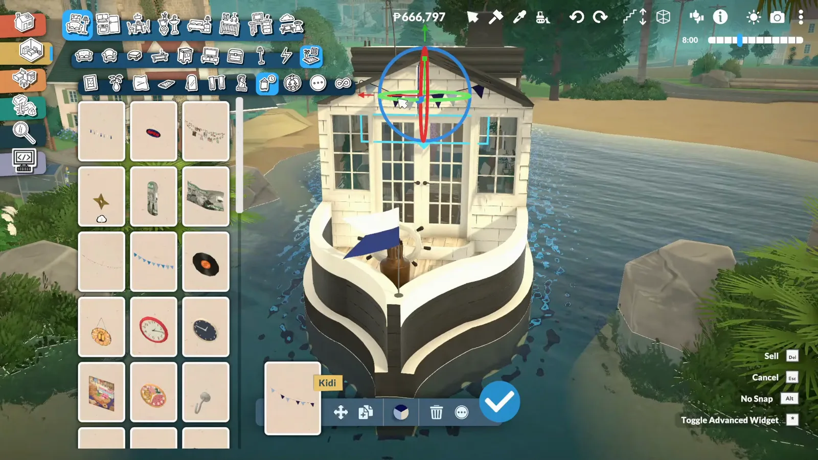 A decorative wooden ship wheel serving as the captain's helm on a Paralives houseboat's bow A decorative wooden ship wheel serving as the captain's helm on a Paralives houseboat's bow