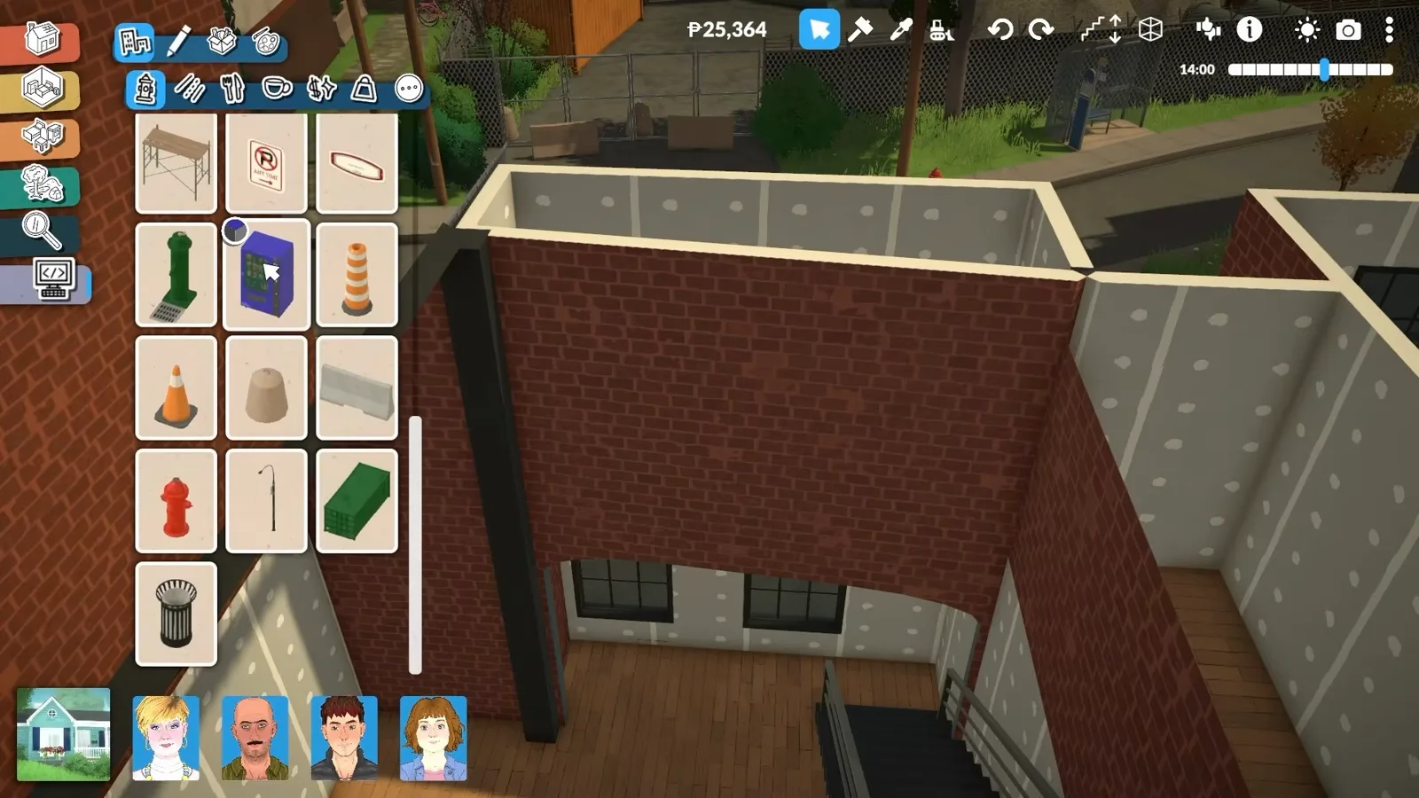 Paralives archway stretched across a brick wall creating the illusion of a wall-less opening beside the staircase Paralives archway stretched across a brick wall creating the illusion of a wall-less opening beside the staircase