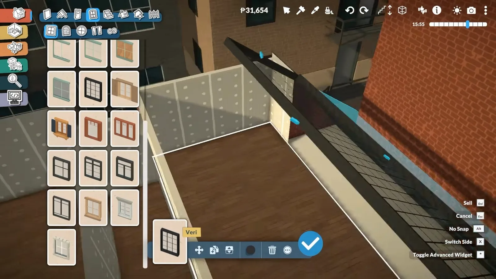 Paralives window catalogue selecting a black steel-framed window beneath a dark structural beam on the loft's upper floor Paralives window catalogue selecting a black steel-framed window beneath a dark structural beam on the loft's upper floor