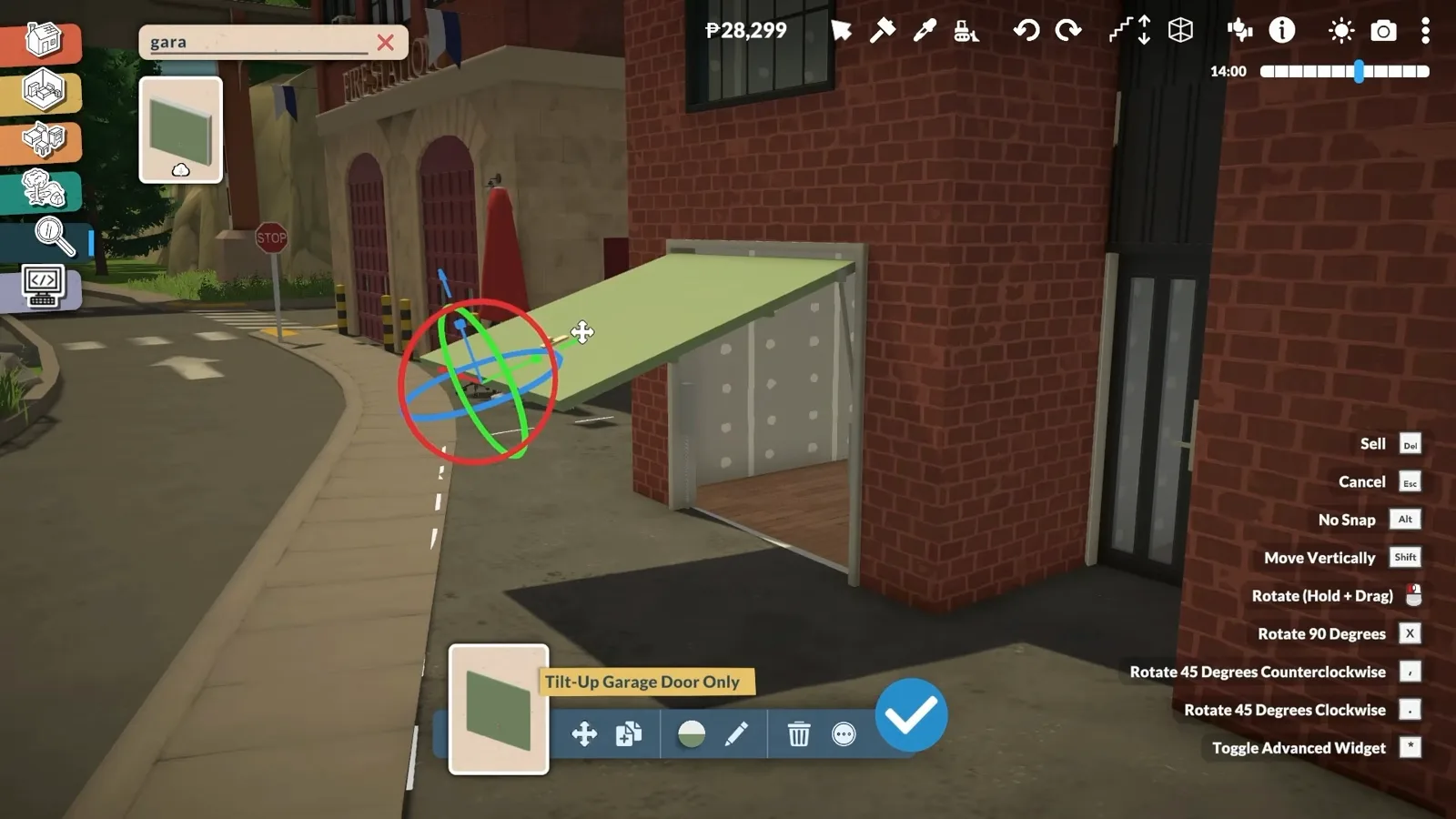 Paralives advanced transform widget tilting a Steam Workshop garage door open above the brick workshop entrance Paralives advanced transform widget tilting a Steam Workshop garage door open above the brick workshop entrance