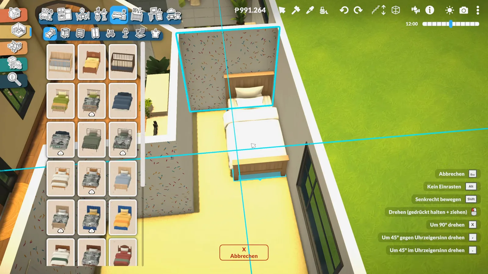 Paralives placement handles framing a wooden single bed as it is dragged narrow in the corner of the yellow room, bed catalogue still open Paralives placement handles framing a wooden single bed as it is dragged narrow in the corner of the yellow room, bed catalogue still open