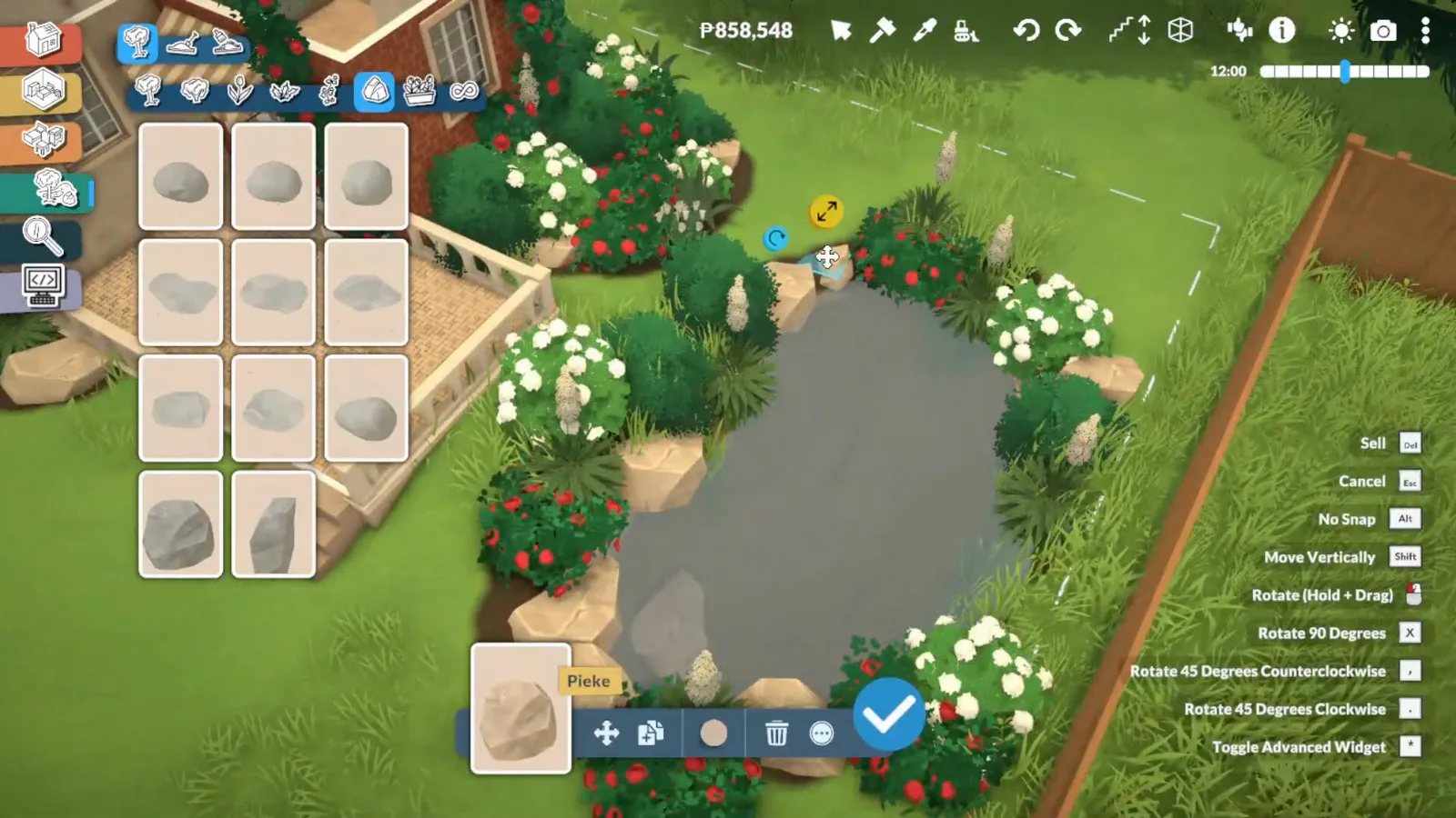 Placing the toy duck from the Paralives catalogue beside a finished garden pond Placing the toy duck from the Paralives catalogue beside a finished garden pond