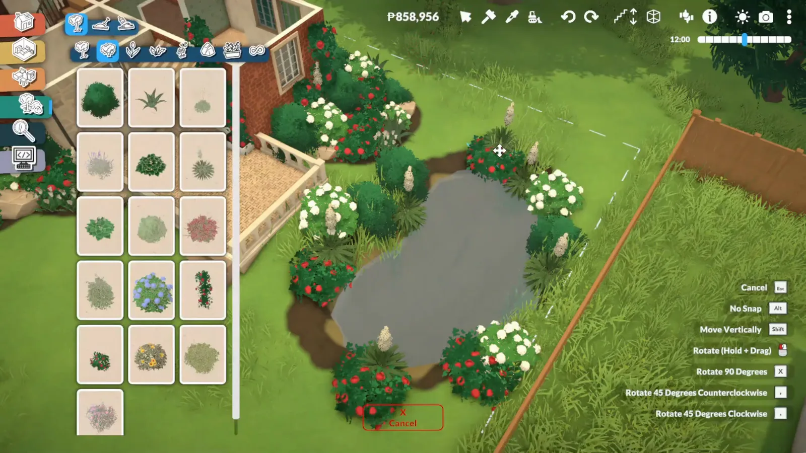 Choosing stones from the Paralives catalogue to edge a small backyard pond with flowers Choosing stones from the Paralives catalogue to edge a small backyard pond with flowers
