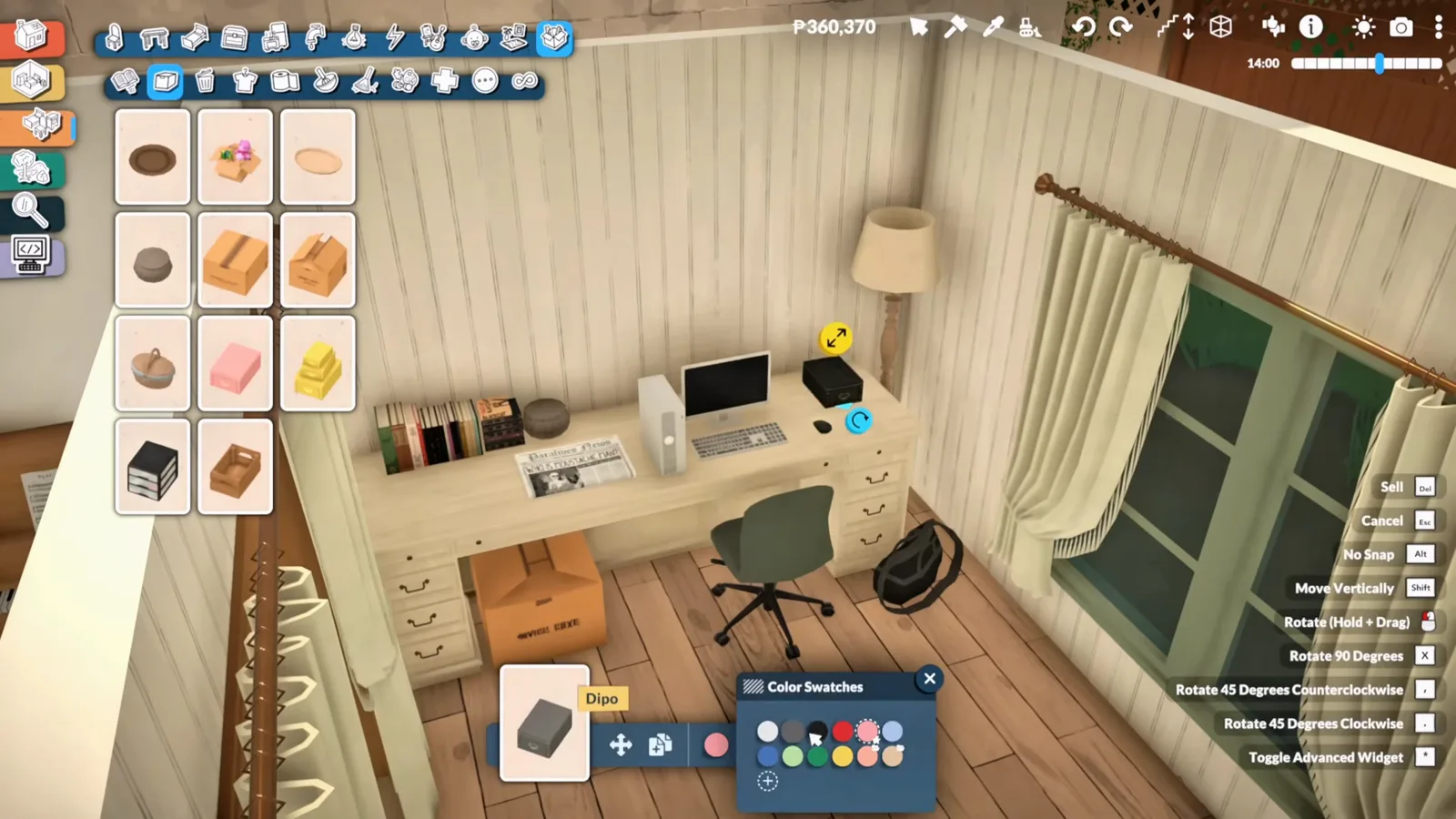 Dedicated home office in a renovated Paralives house with a desk, computer and chair set up under the window