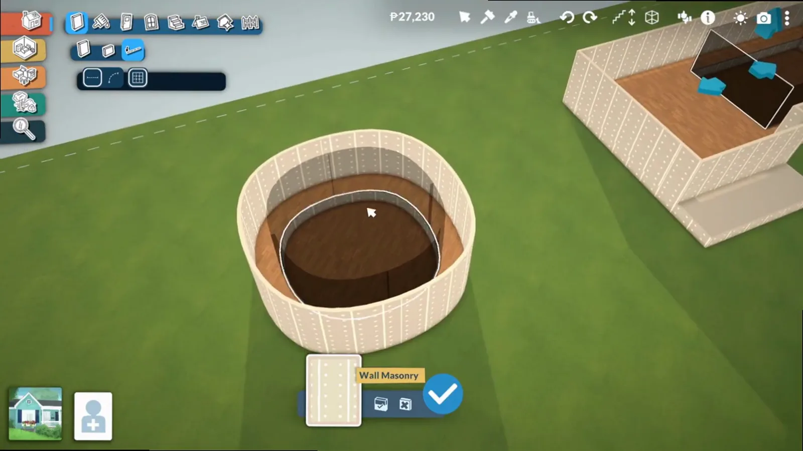 A round Paralives sunken pit seen from above with the surrounding ring wall finished A round Paralives sunken pit seen from above with the surrounding ring wall finished