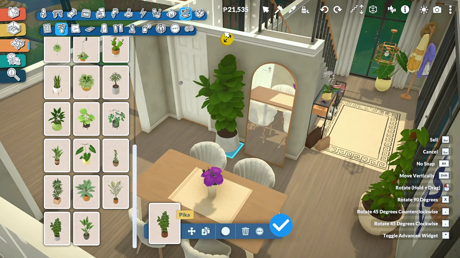 Paralives potted tree placed at the sunroom doorway from the plant catalogue Paralives potted tree placed at the sunroom doorway from the plant catalogue