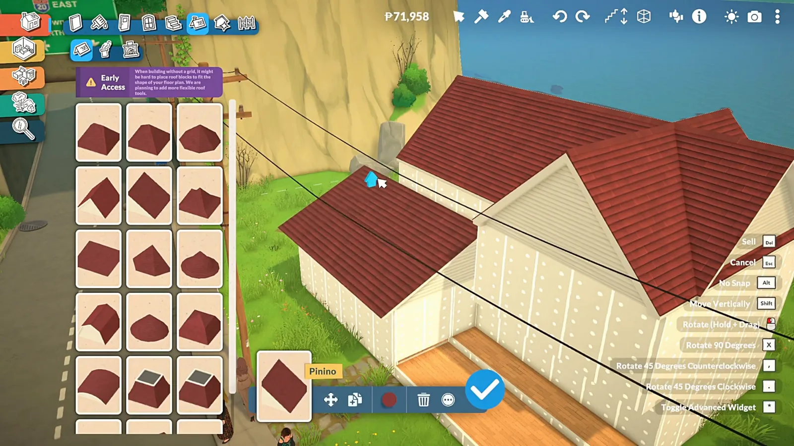 Paralives roof catalogue with dark gable swatches open as the sunroom wing gets its low roof Paralives roof catalogue with dark gable swatches open as the sunroom wing gets its low roof