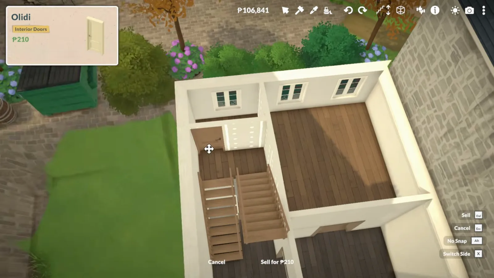 Paralives top floor of a townhouse with timber flooring and black balcony railings along a roof opening, with the Interior Doors catalogue open beside it Paralives top floor of a townhouse with timber flooring and black balcony railings along a roof opening, with the Interior Doors catalogue open beside it